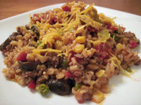 Beef Barley Rice Bake serving photo