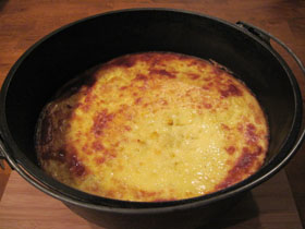 Corn pudding In a Dutch oven